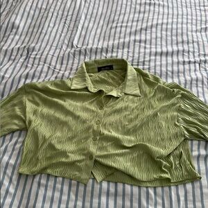 Anna Grace Light Green Textured Blouse